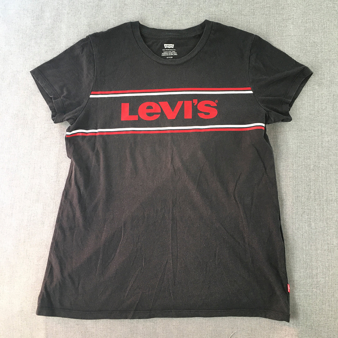 Levi'S Womens Top Size S Black Red Big Logo Short Sleeve T-Shirt