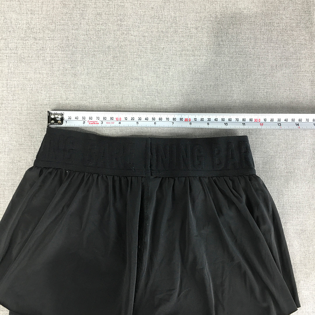 Running Bare Womens Shorts Size 8 AU Black Lined Elastic Waist Running