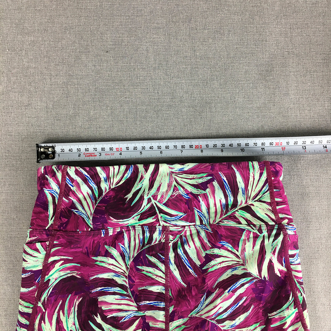 Abi And Joseph Womens Legging Shorts Size XS Purple Floral Gym Workout