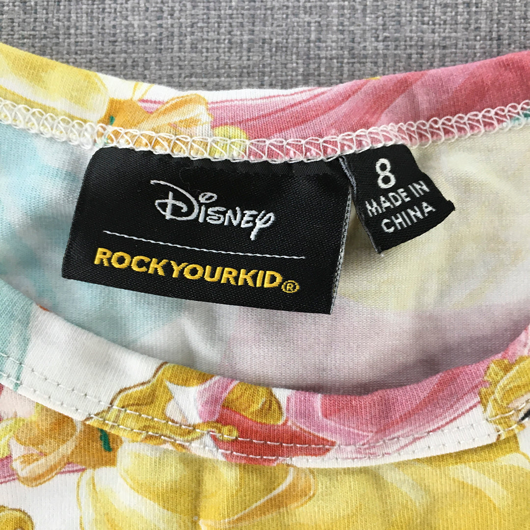 Disney Rock Your Kid Girls Dress Size 8 White Fit Flare Princesses