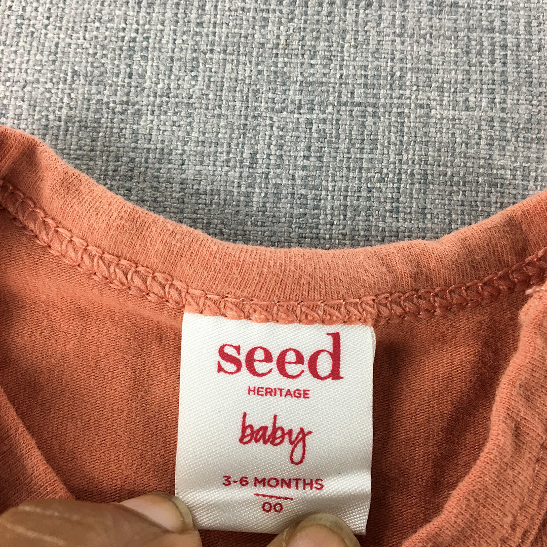 Seed Heritage Baby Bodysuit Size 00 (3 - 6 Months) Brown One-Piece Romper