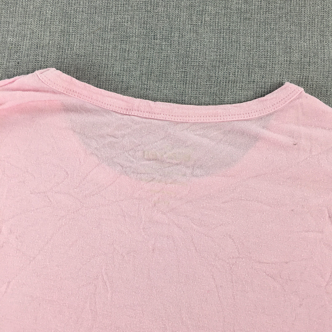 Butter Kids Girls T-Shirt Size L (10 - 12 Years) Pink Unicorn Short Sleeve Top