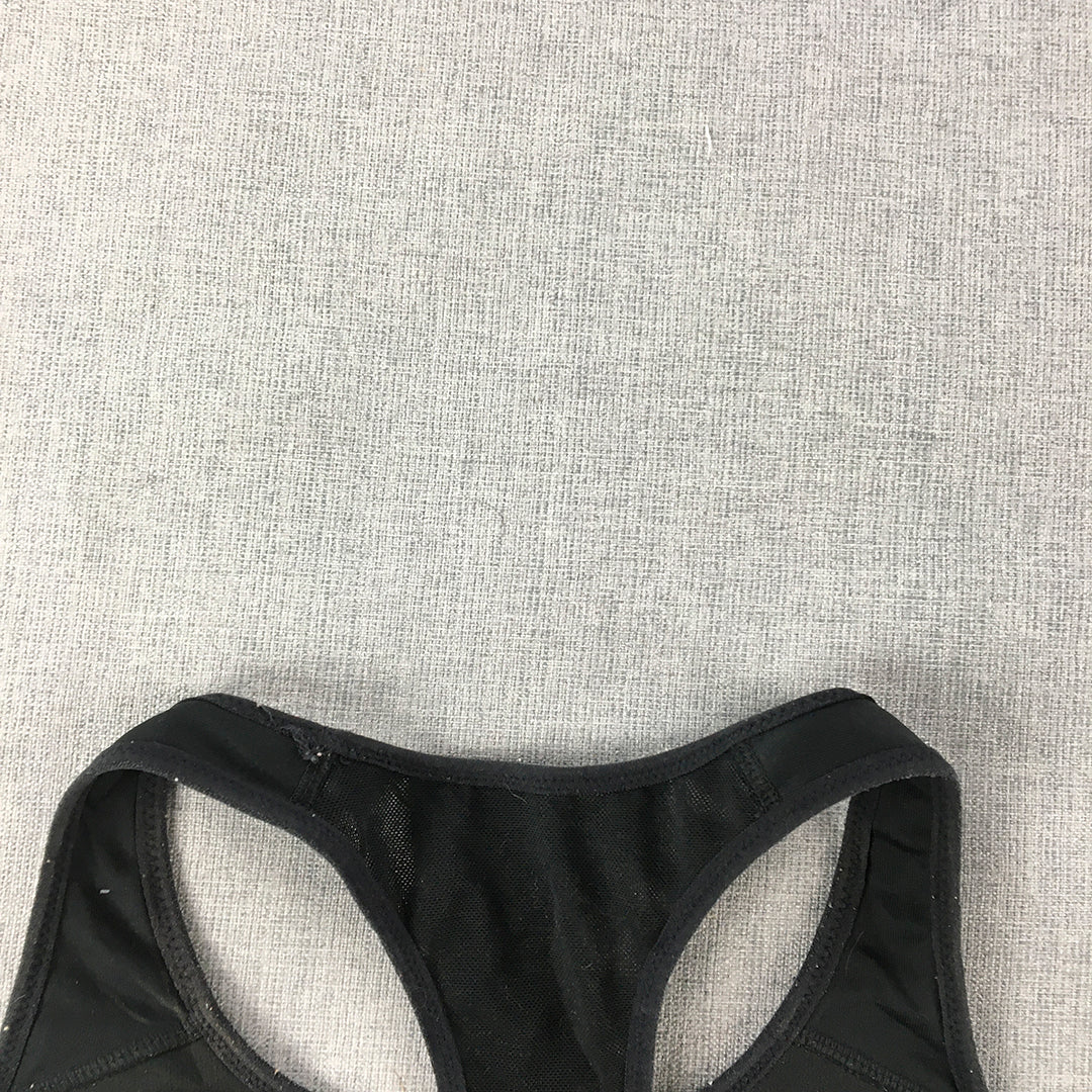 Nike Womens Sports Bra Size XS Black Logo Cropped Top