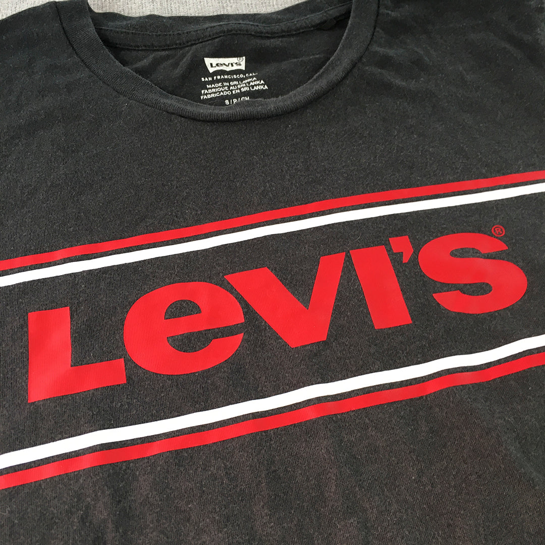 Levi'S Womens Top Size S Black Red Big Logo Short Sleeve T-Shirt