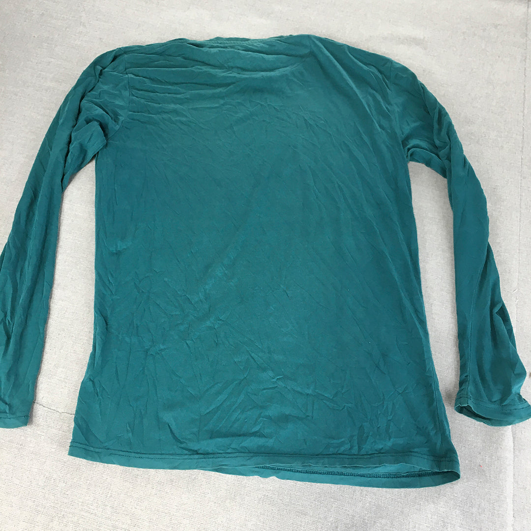 Calvin Klein Jeans Womens Shirt Size XL Blue Logo Long Sleeve Pullover Top