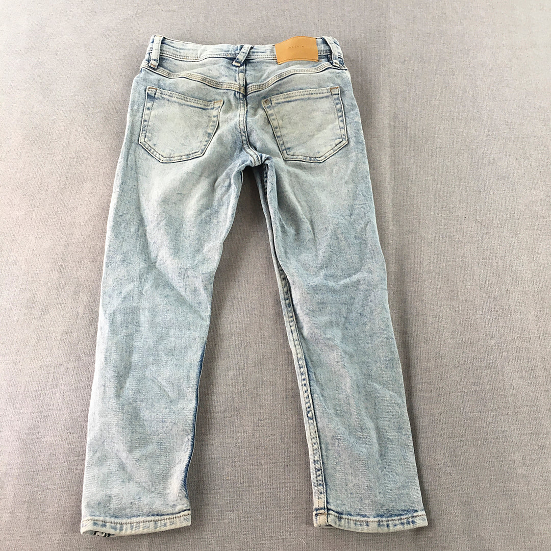 H&M Kids Jeans Size 6 - 7 Years Blue Light Wash Relaxed Tapered Leg Denim