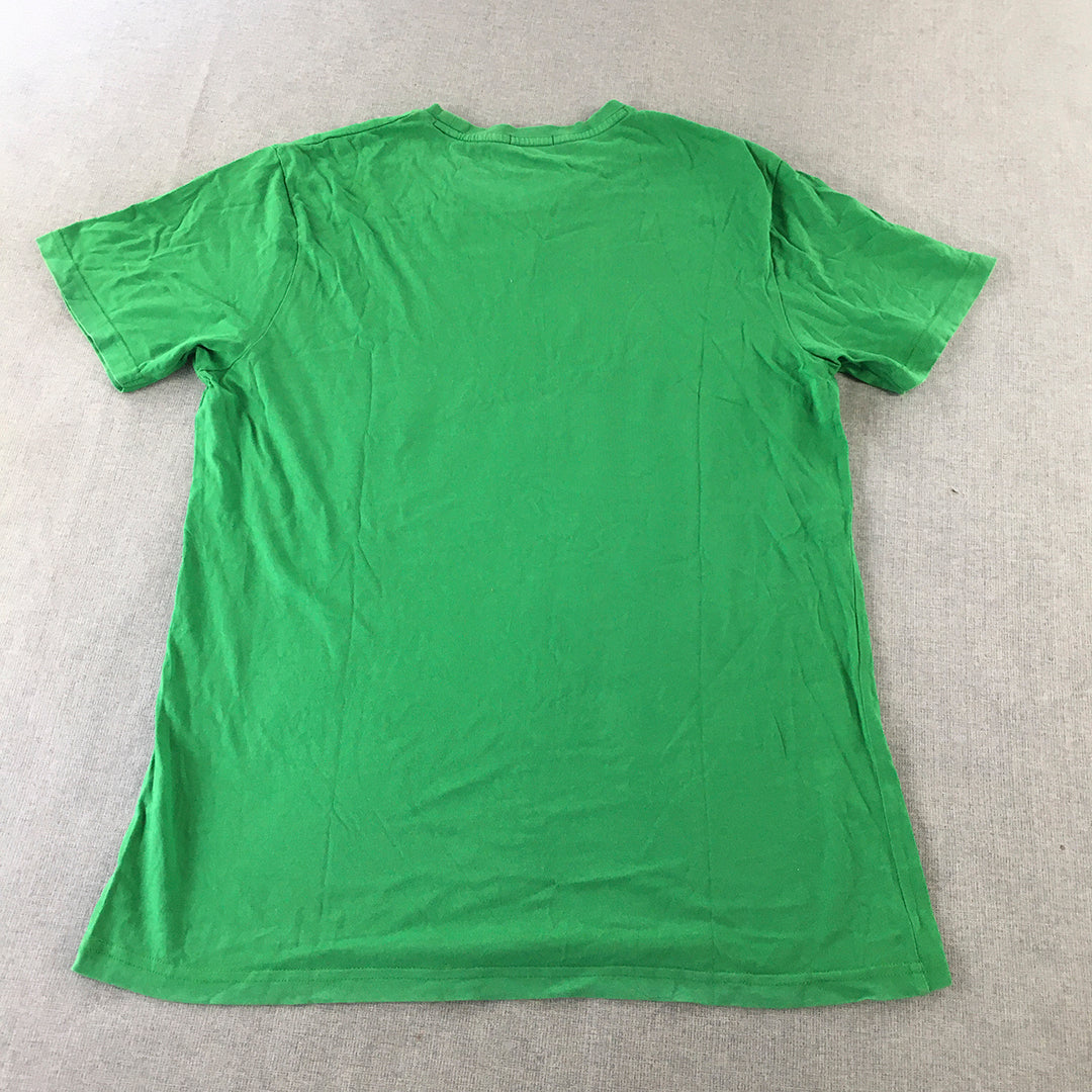 Bossini Mens T-Shirt Size L Green Short Sleeve Crew Neck Tee