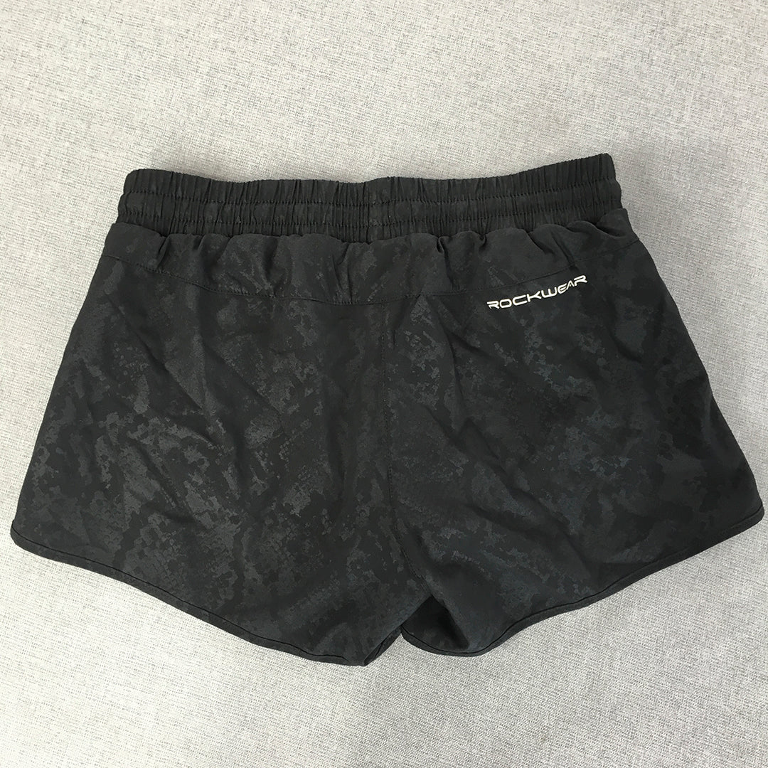 Rockwear Womens Shorts Size 8 Black Drawstring Elastic Waist