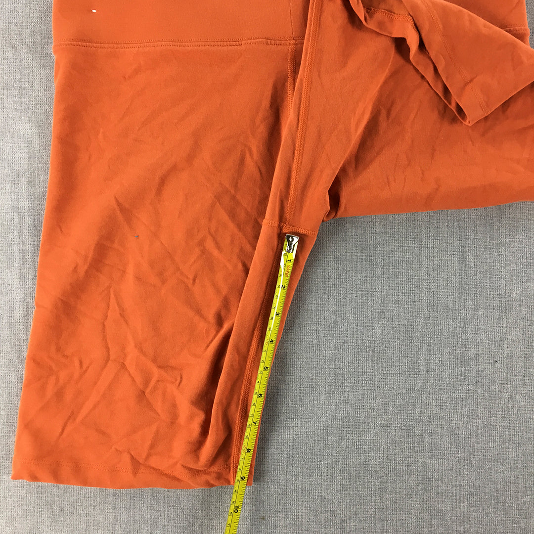 Nike Womens Shorts Size XL Orange Swoosh Logo Elastic Waist Stretch Running Gym