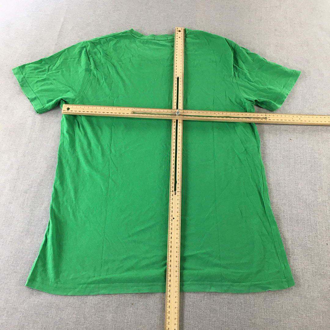 Bossini Mens T-Shirt Size L Green Short Sleeve Crew Neck Tee