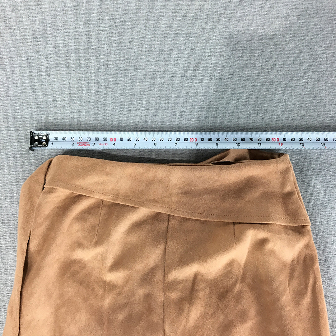 NEW Mooloola Womens Wrap Skirt Size 6 Camel Brown Belted Mini