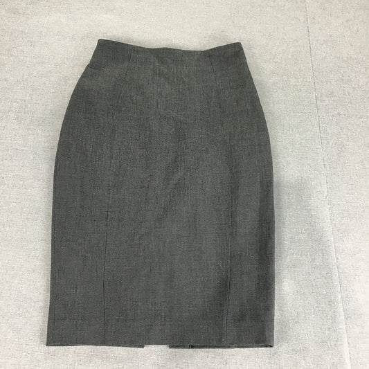 H&M Womens Pencil Skirt Size 8 Black Dot Straight Midi