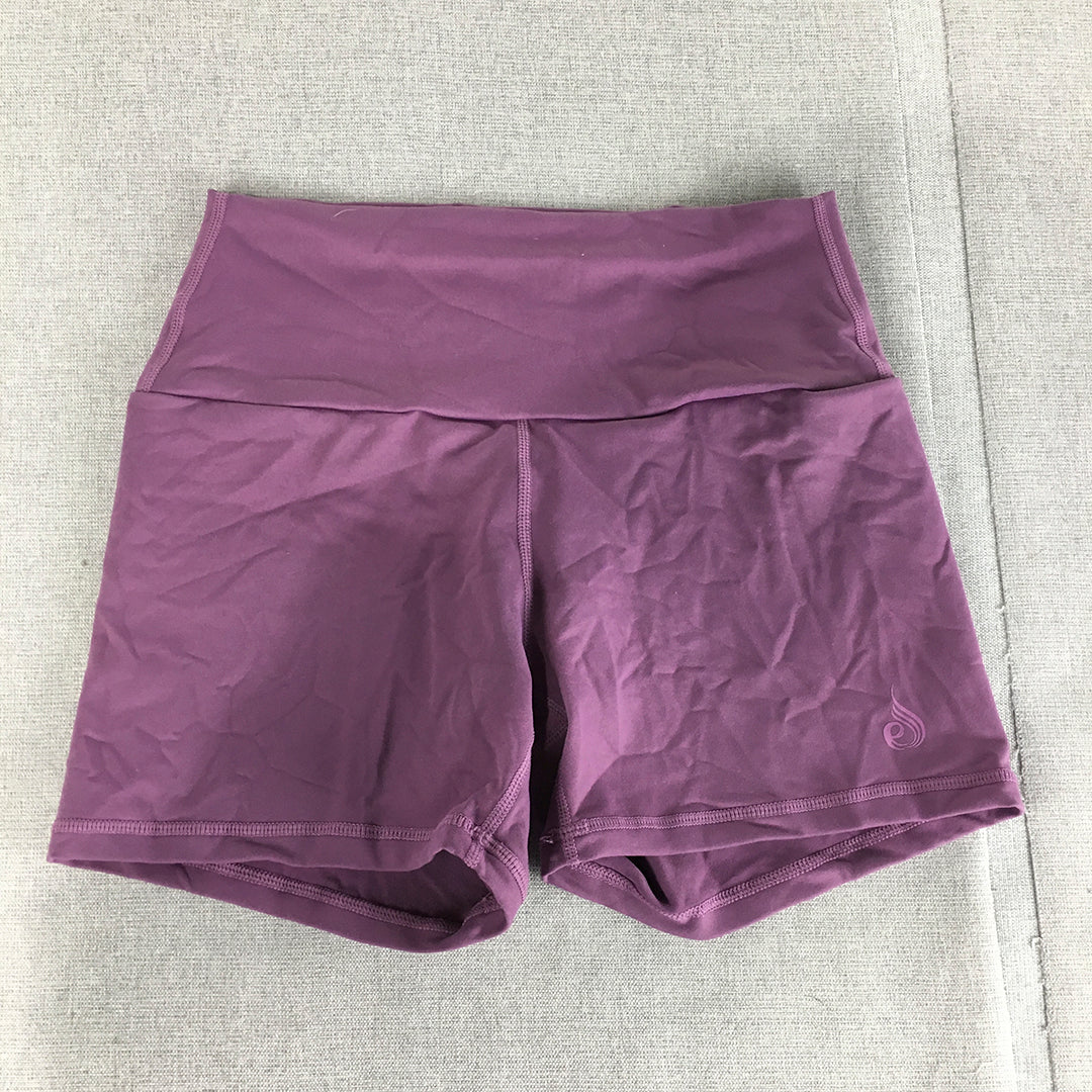 Ryderwear Womens Shorts Size S Purple Logo Gym Workout Active