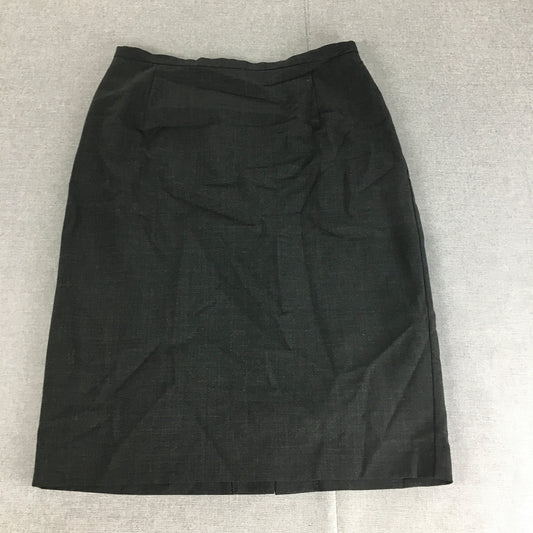 Vintage Country Road Womens Wool Skirt Size 12 AUS Black Midi Straight Pencil