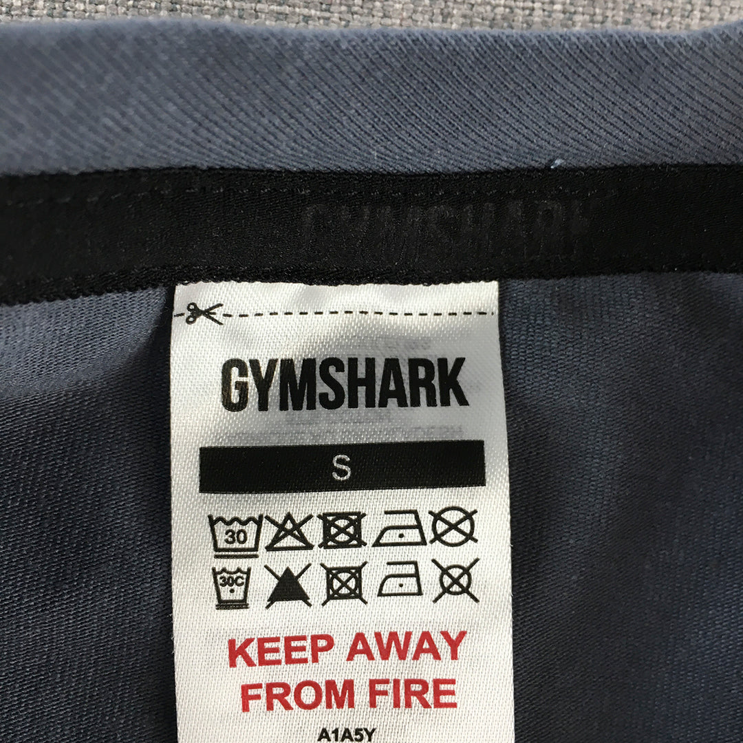 Gymshark Mens Muscle Tank Top Size S Grey Logo Sleeveless Gym Shirt