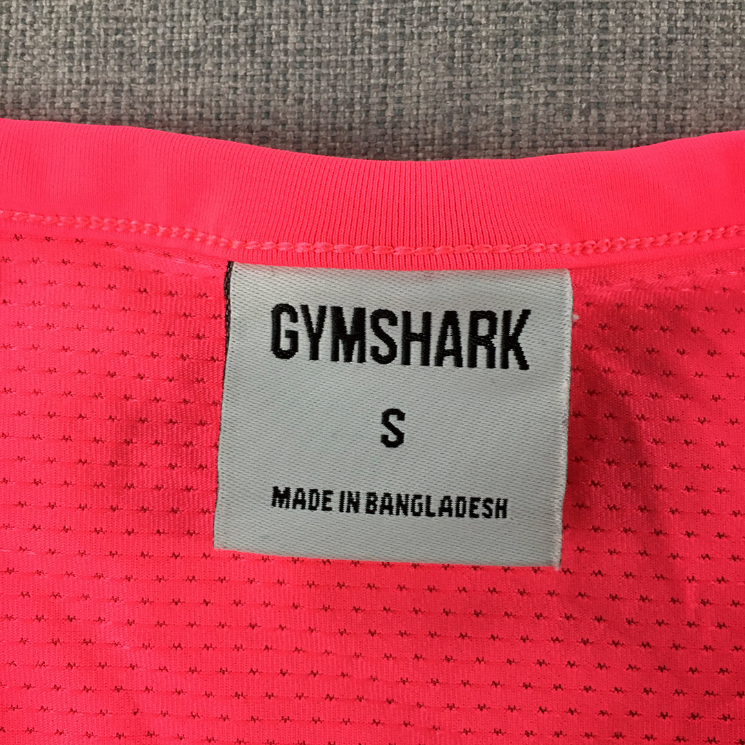 Gymshark Womens Cropped Top Size S Hot Pink Logo Sleeveless Shirt