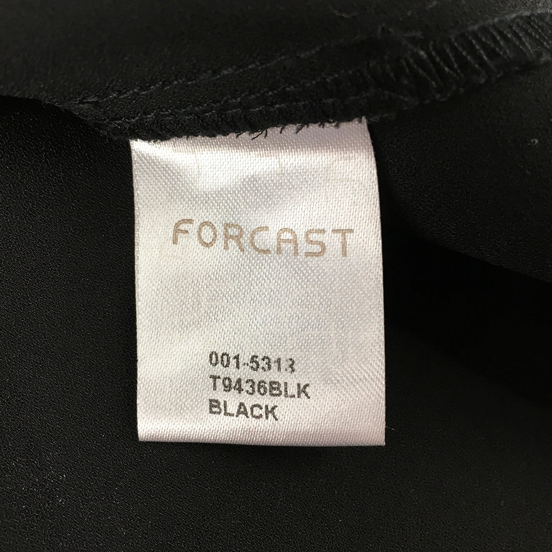 Forcast Womens Top Size 6 Black Short Sleeve Shirt Blouse Stretch