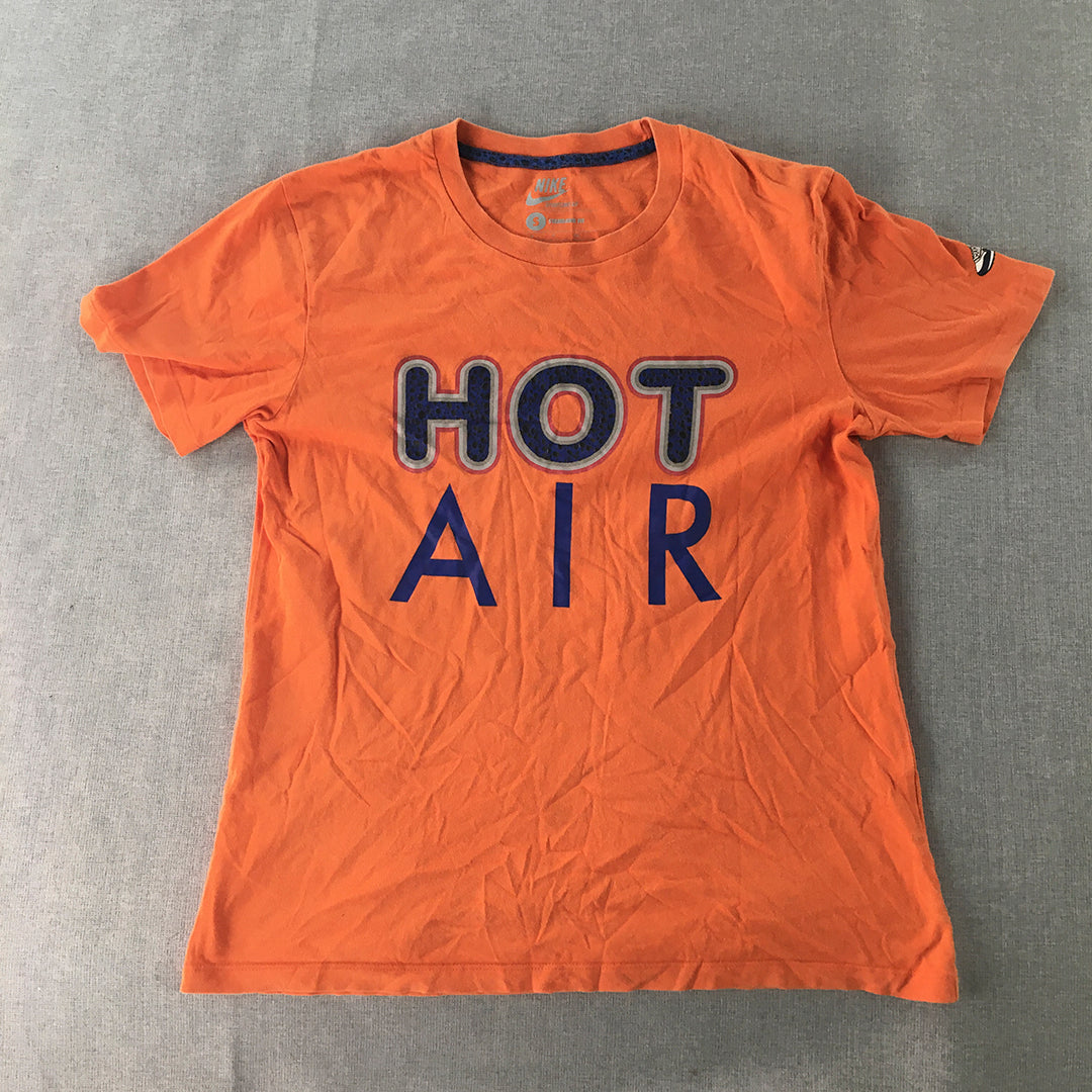 Nike Mens T-Shirt Size S Orange Hot Air Big Logo Short Sleeve Crew Neck Tee