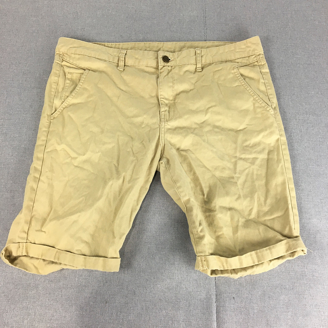 Bench Mens Chino Shorts Size 38 Brown Pockets Casual Walking