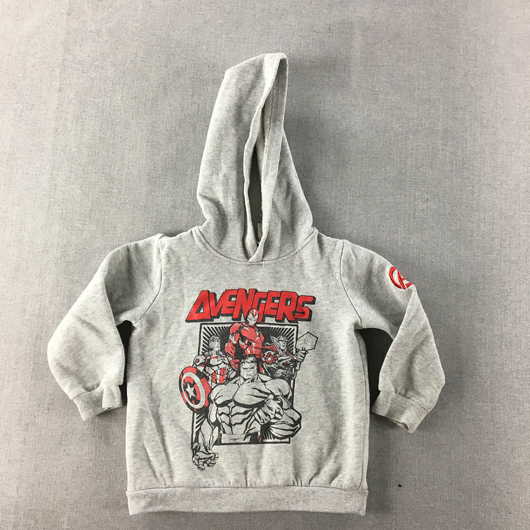 Marvel Avengers Kids Boys Hoodie Sweater Size 3 Toddler Grey Jumper