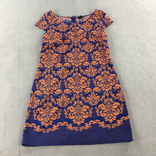 Tokito City Womens Mini Dress Size 8 Blue Orange Floral Baroque A-Line