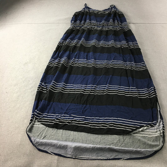 Old Navy Womens Maxi Dress Size 2XL Blue Black Striped Sleeveless A-Line