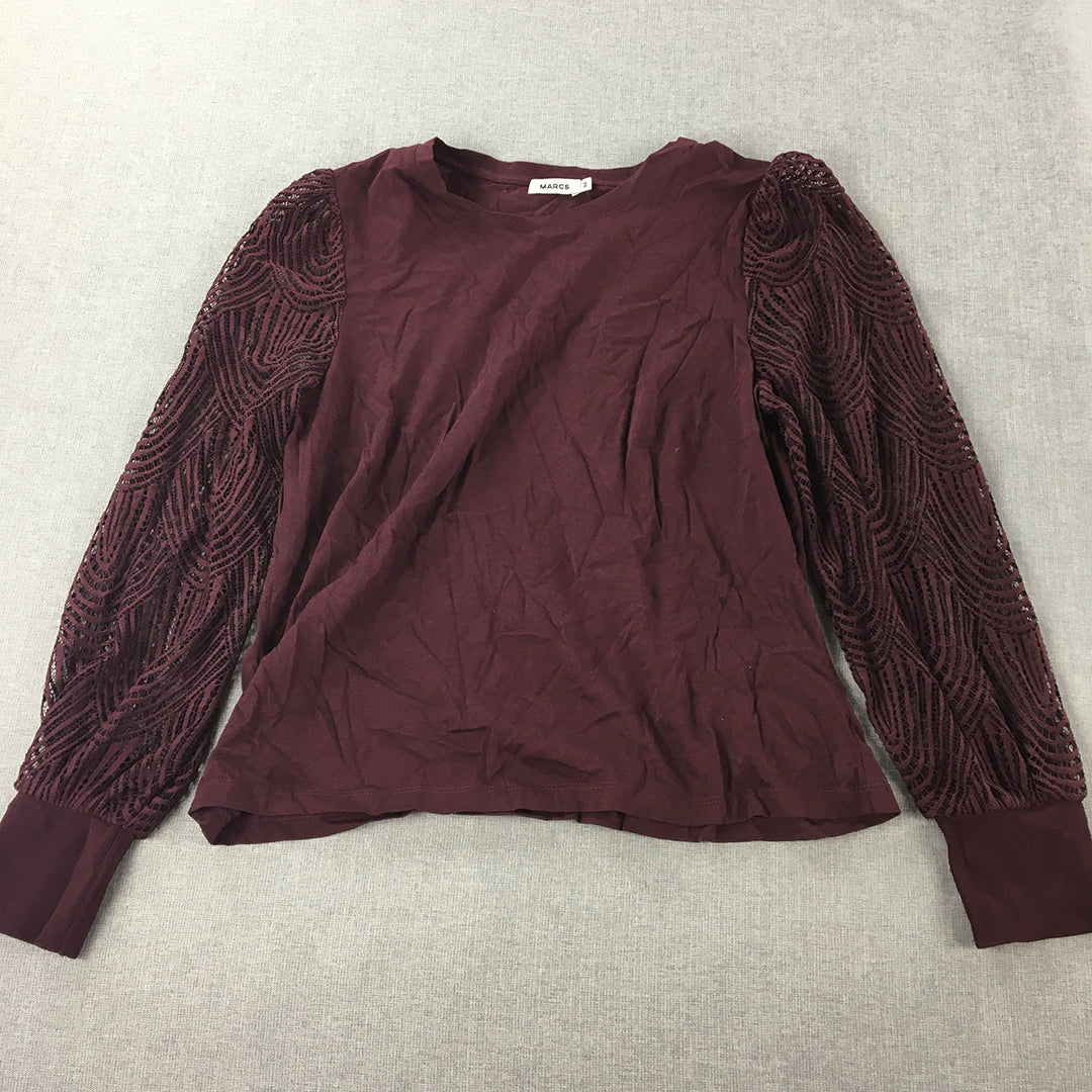 Marcs Womens Shirt Size M Purple Long Sleeve Crew Neck Pullover