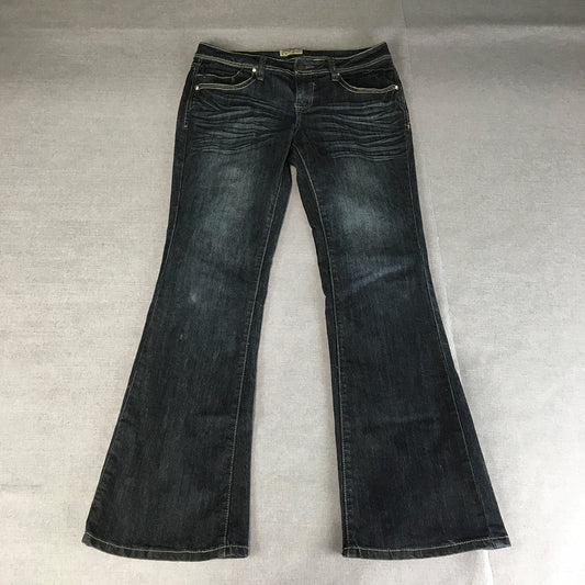 Earl Womens Flared Jeans Size 8 US (W32 x L31) Dark Wash Clawmark Denim