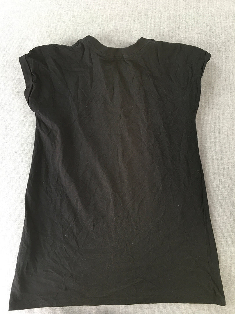 Jimmy Choo Womens T-Shirt Size S Black Logo Short Sleeve Top