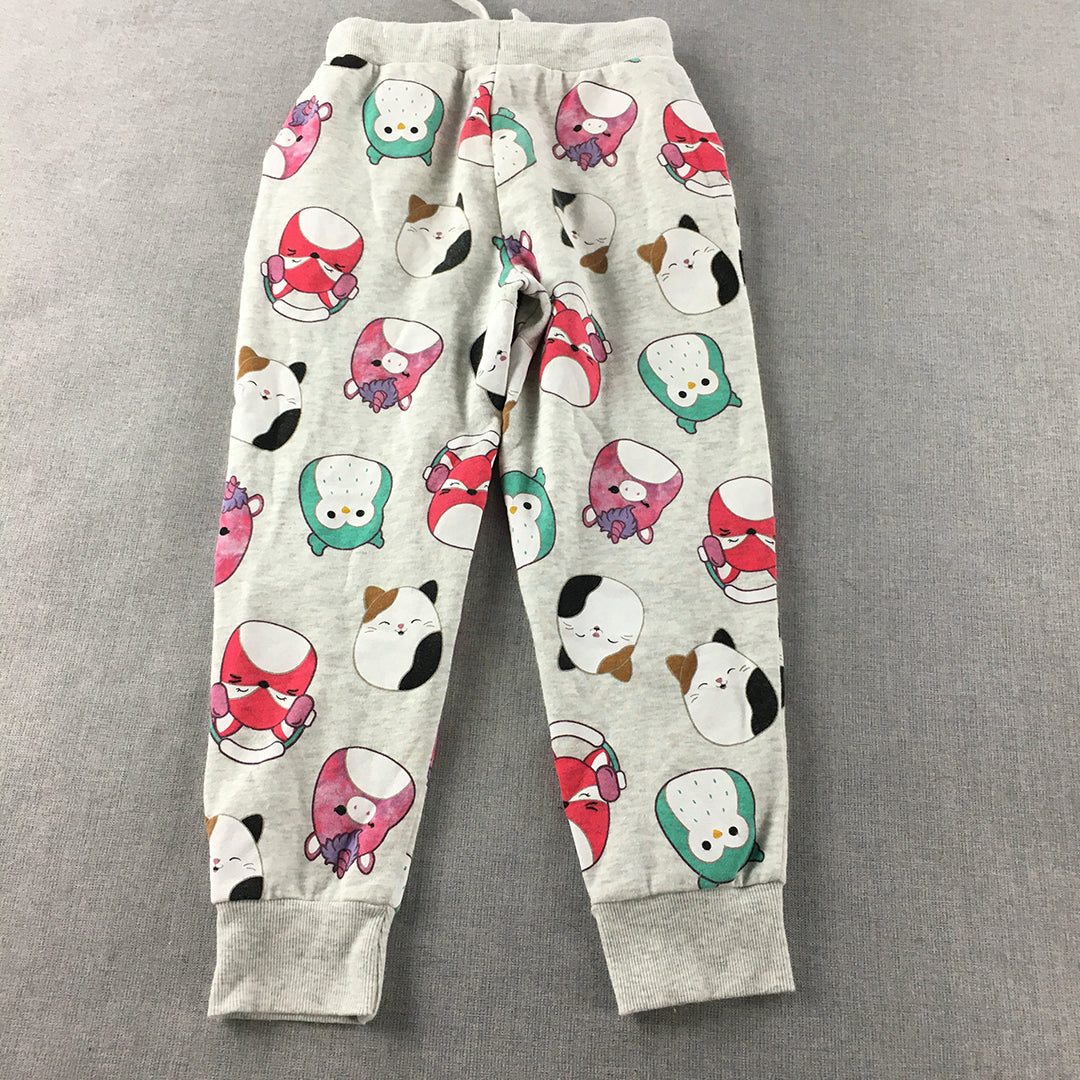 Squishmallows Kids Girls Pants Size 7 Grey Jogger Drawstring Pockets