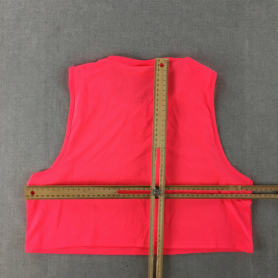 Gymshark Womens Cropped Top Size S Hot Pink Logo Sleeveless Shirt