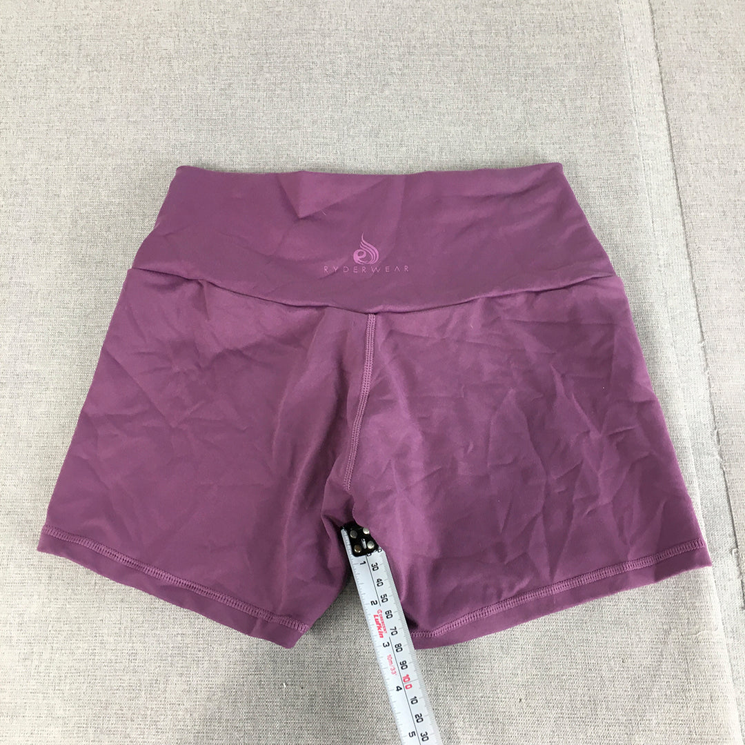 Ryderwear Womens Shorts Size S Purple Logo Gym Workout Active