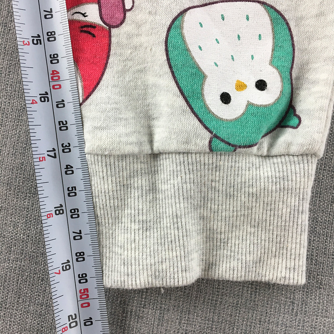 Squishmallows Kids Girls Pants Size 7 Grey Jogger Drawstring Pockets