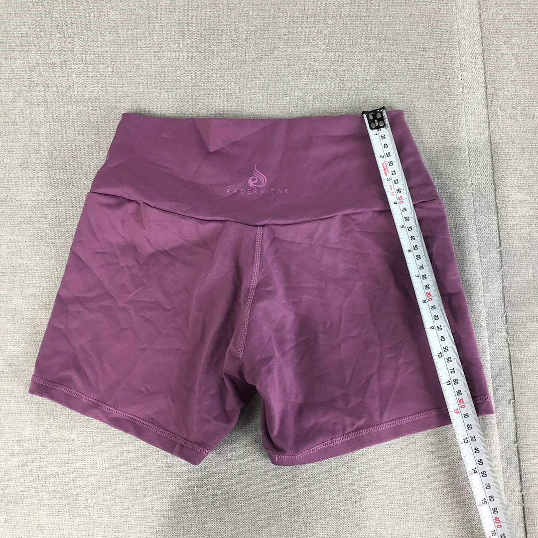 Ryderwear Womens Shorts Size S Purple Logo Gym Workout Active