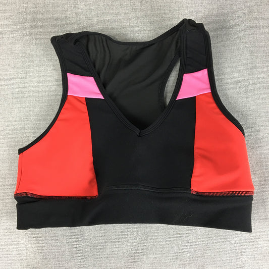 MP Womens Sports Bra Size M Black Red Activewear Cropped Top