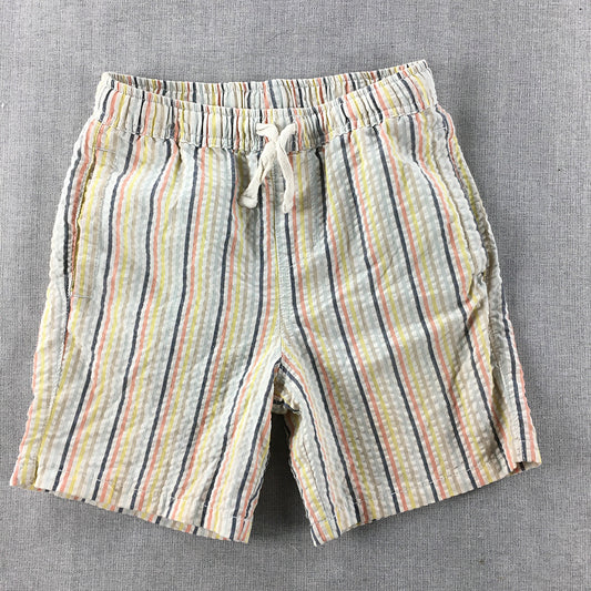 Seed Heritage Kids Boys Shorts Size 7 White Blue Red Striped Seersucker