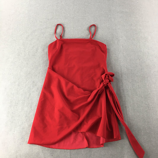 Alive Girl Womens Mini Dress Size 10 Red Wrap Sleeveless