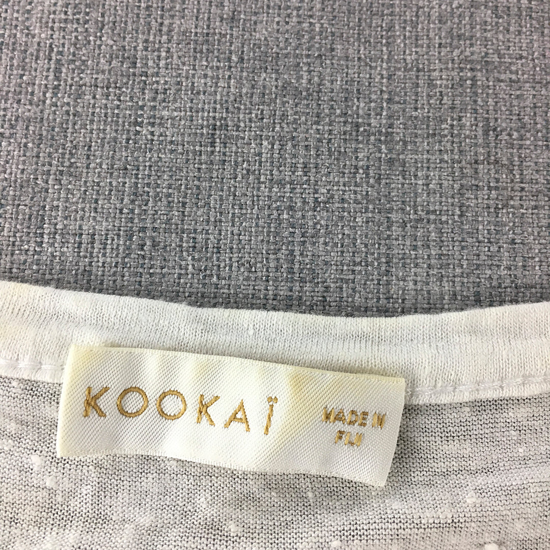 Kookai Womens T-Shirt Size 2 White Short Sleeve Cropped Top