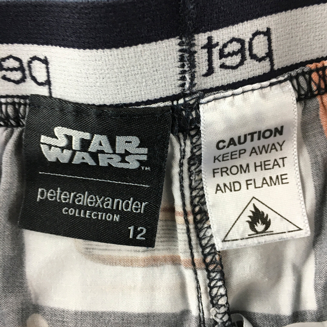 Peter Alexander Star Wars Kids Boys Shorts Size 12 Black Elastic Waist