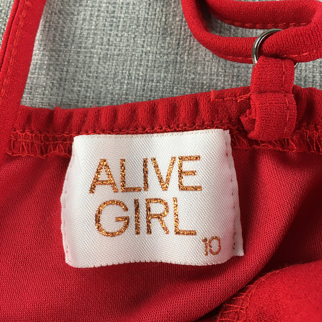 Alive Girl Womens Mini Dress Size 10 Red Wrap Sleeveless