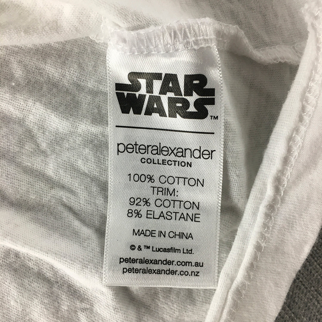 Peter Alexander x Star Wars Mens Sleep Shirt Size 3XL White Short Sleeve Top