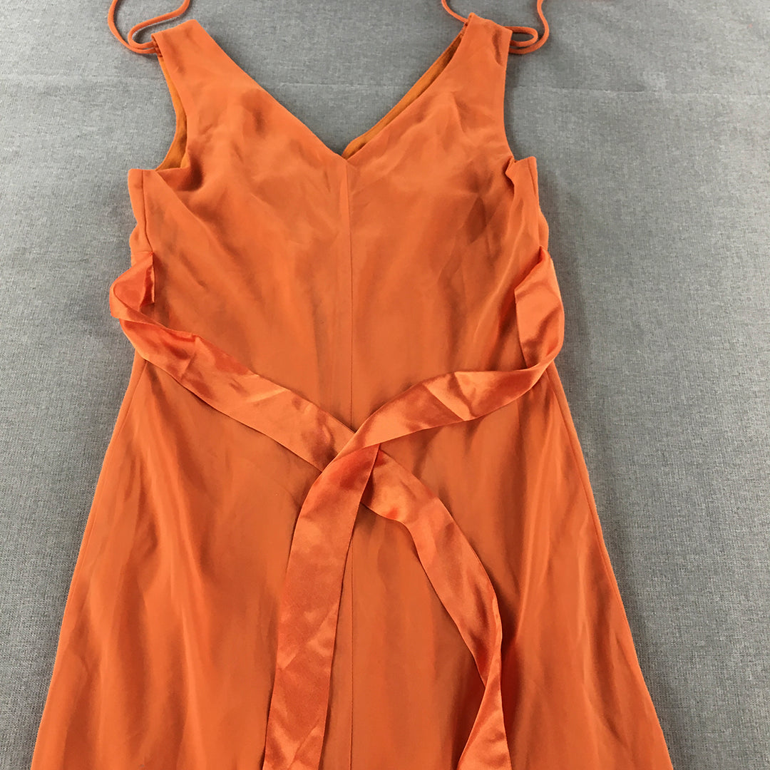 Purple Patch Womens Evening Gown Size 10 Orange Sleeveless Midi