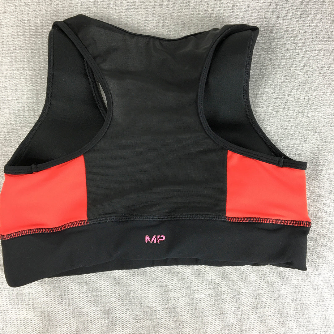 MP Womens Sports Bra Size M Black Red Activewear Cropped Top