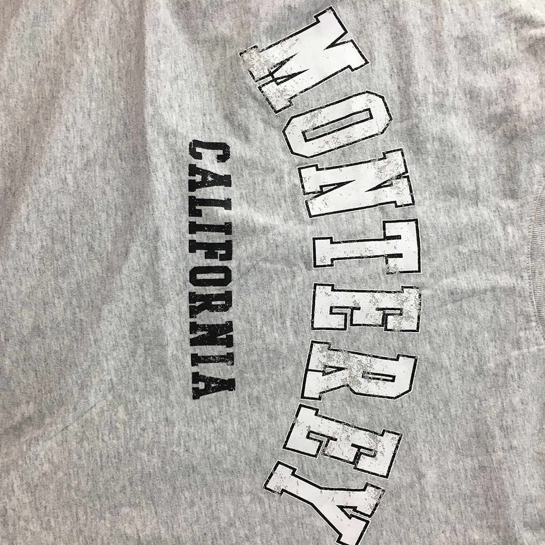 Decjuba Womens T-Shirt Size S Monterry California USA Grey Short Sleeve