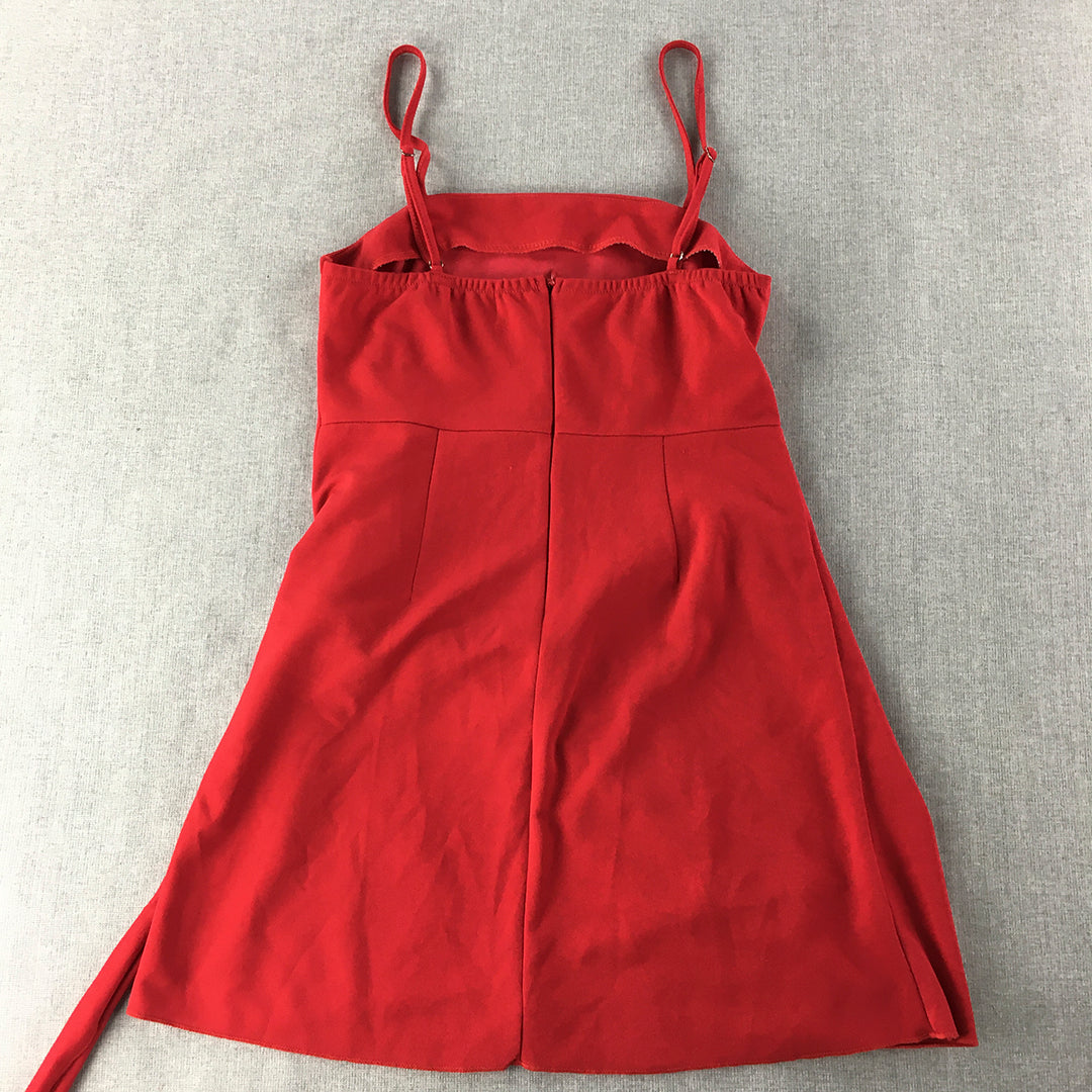 Alive Girl Womens Mini Dress Size 10 Red Wrap Sleeveless