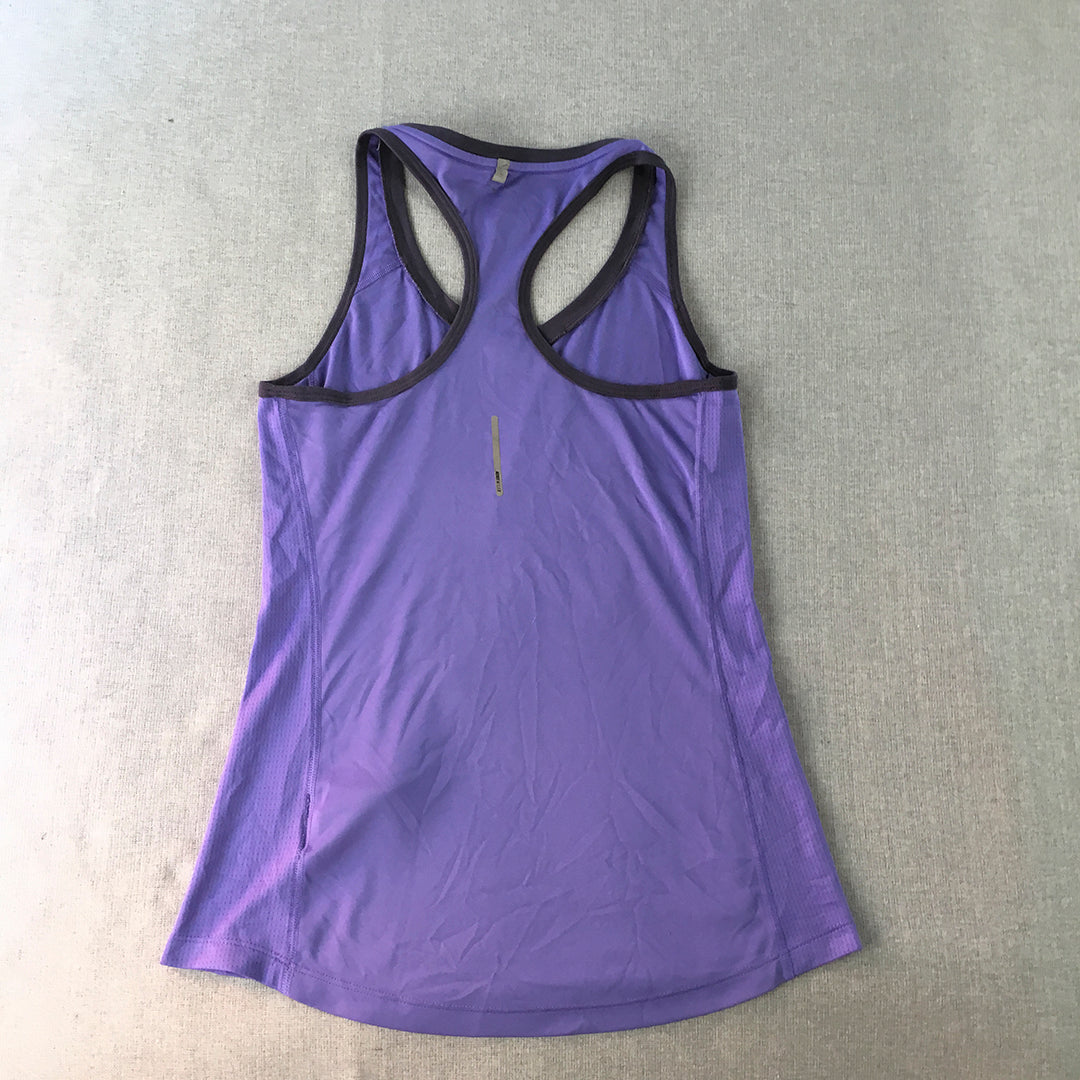 Nike Womens Tank Top Size S Purple Swoosh Logo Sleeveless Singlet Shirt