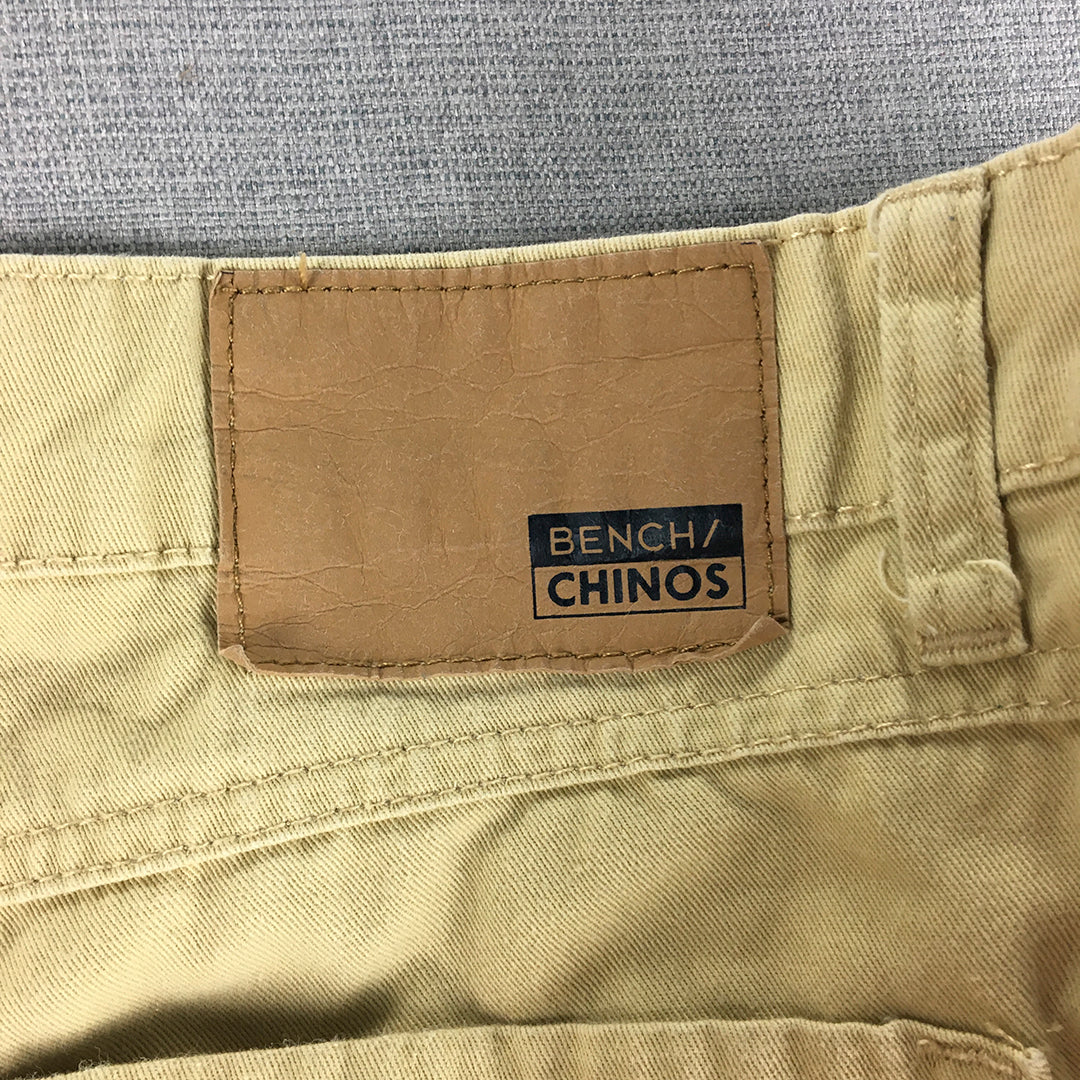 Bench Mens Chino Shorts Size 38 Brown Pockets Casual Walking