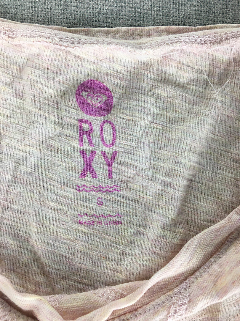 Roxy Womens T-Shirt Size S Pink Surf Short Sleeve Crew Neck Top