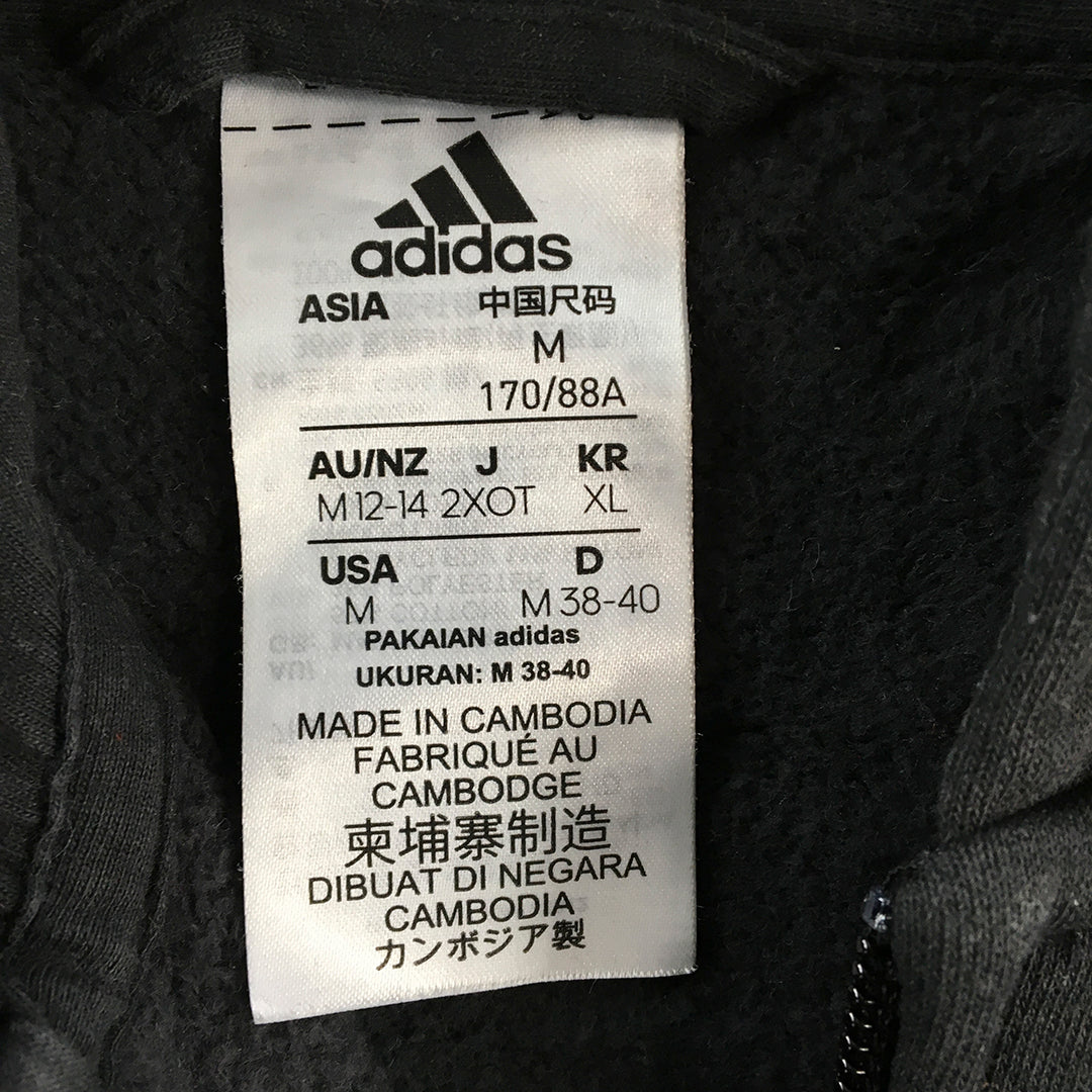 Adidas Womens Jacket Size M Black Logo Zip-Up Windbreaker Coat