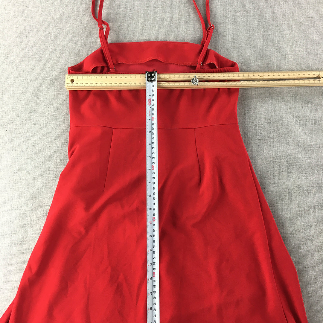 Alive Girl Womens Mini Dress Size 10 Red Wrap Sleeveless